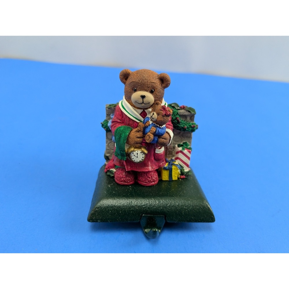 Potpourri Press Vintage Papa Teddy Bear Stocking Hanger Christmas Decor